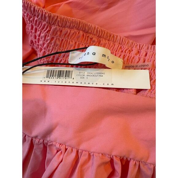 NWT Susana Monaco Poplin Pocket Maxi Skirt knockout pink small - Picture 7 of 8